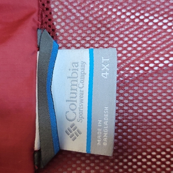 COLUMBIA Hooded Rain Coat Red 4XT - Picture 10 of 12